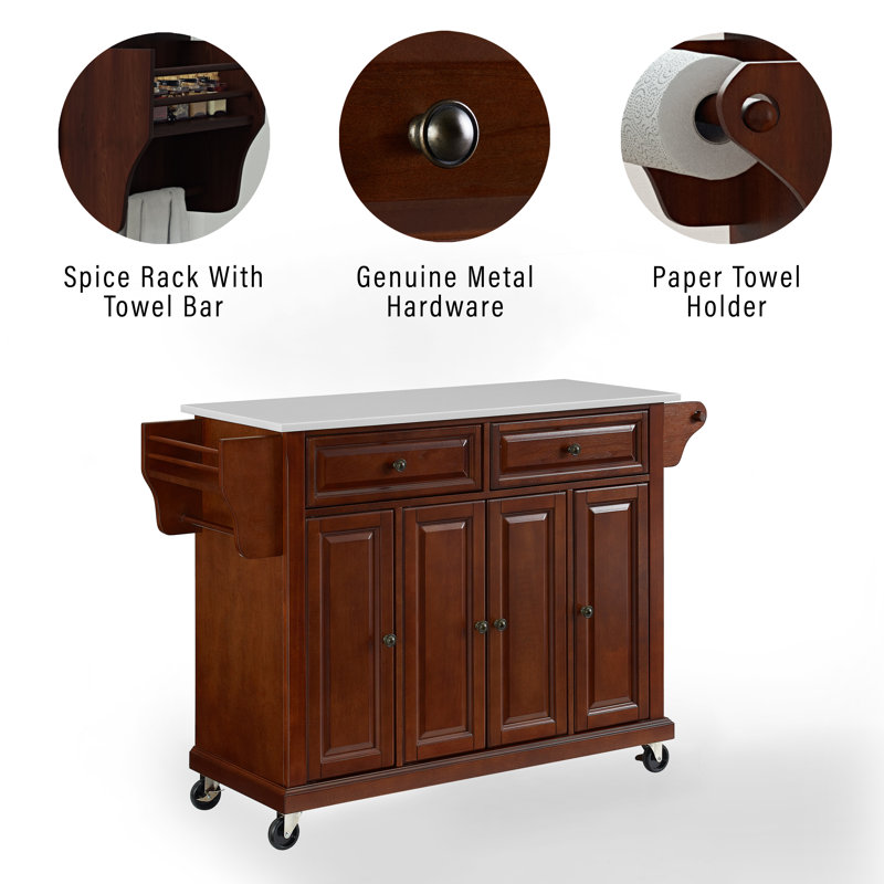 August Grove® Baisden Granite Kitchen Island & Reviews Wayfair